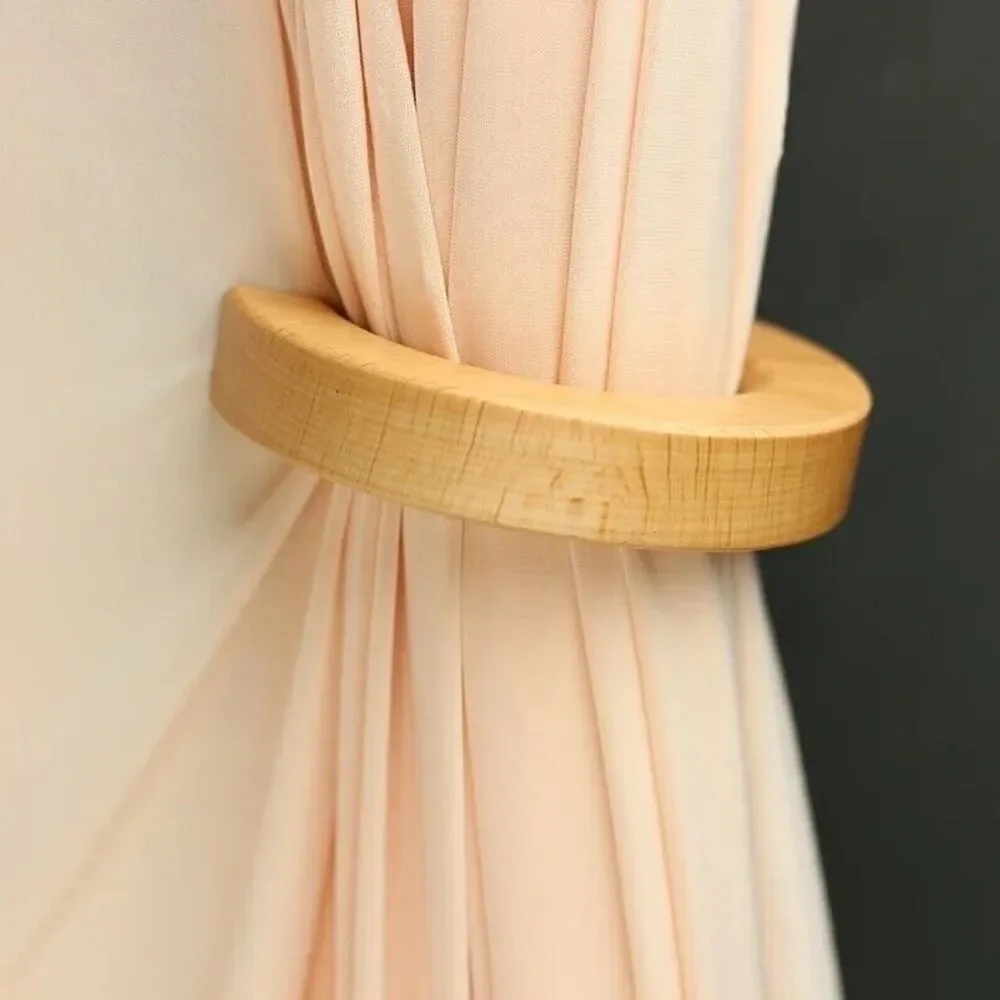 Curtain Tieback Magnetic Clip Decorative Wood Boho Scandinavian Nordic Simple ..